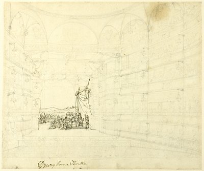 Estudo para o Teatro Drurylane, de Microcosmo de Londres de Augustus Charles Pugin