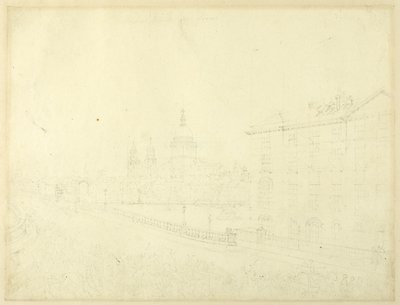 Estudo para o incêndio em Londres, de Microcosm of London de Augustus Charles Pugin