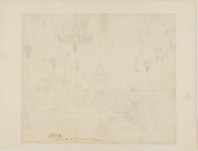 Estudo para a Câmara dos Comuns, da Microcosm of London de Augustus Charles Pugin