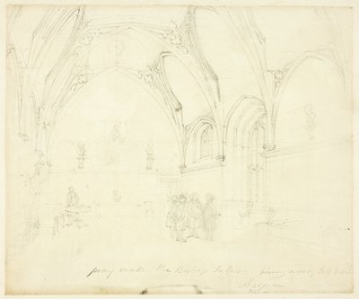 Estudo para o Palácio de Lambeth, de Microcosmo de Londres de Augustus Charles Pugin