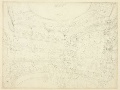 Estudo para Royal Circus, da Microcosm of London de Augustus Charles Pugin