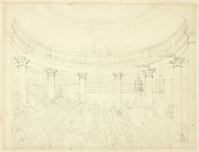Estudo para Surrey Institution, da Microcosm of London de Augustus Charles Pugin