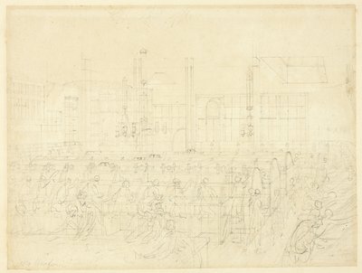 Estudo para The Post Office, da Microcosm of London de Augustus Charles Pugin