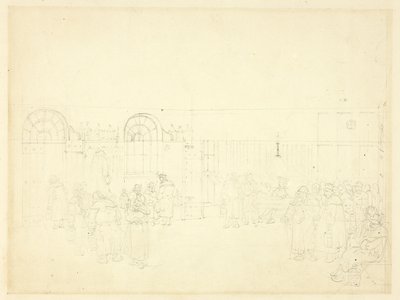 Estudo para Watch House, St. Mary Le Bone, da Microcosm of London de Augustus Charles Pugin