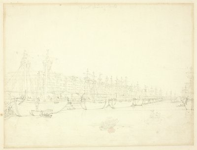 Estudo para West India Docks, da Microcosm of London de Augustus Charles Pugin