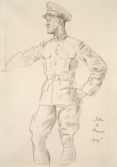 Retrato do aviador T.E. Shaw Lawrence da Arábia, 1935 de Augustus John