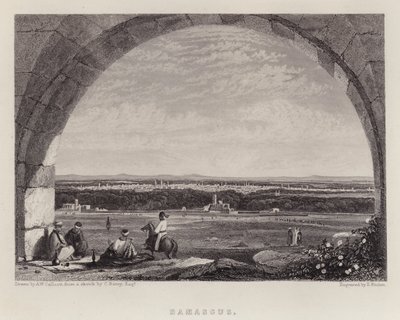 Damasco (cor litho) de Augustus Wall (after) Callcott
