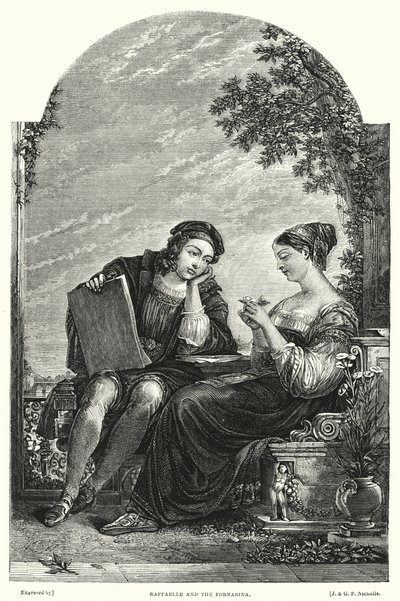 Raffaelle e a Fornarina (gravura) de Augustus Wall (after) Callcott