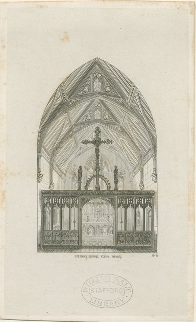 Alton - Interior da Escola do Convento de São João: gravura, sd [ 1842] (impressão) de Augustus Welby Northmore Pugin