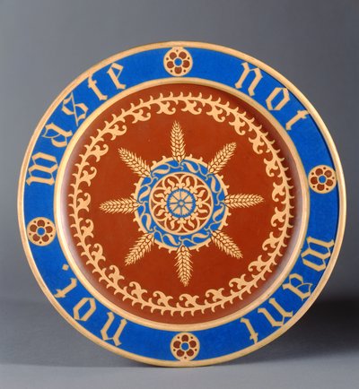 Prato de pão, fabricado pela Minton and Company, c.1849 (cerâmica) de Augustus Welby Northmore Pugin