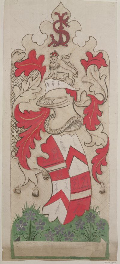 Design para a decoração das Casas do Parlamento (lápis, guache e wc sobre papel) de Augustus Welby Northmore Pugin