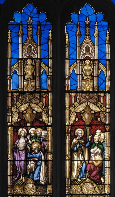 Eventos na Vida de São Tomé Apóstolo, detalhe, c.1843 (vitral) de Augustus Welby Northmore Pugin