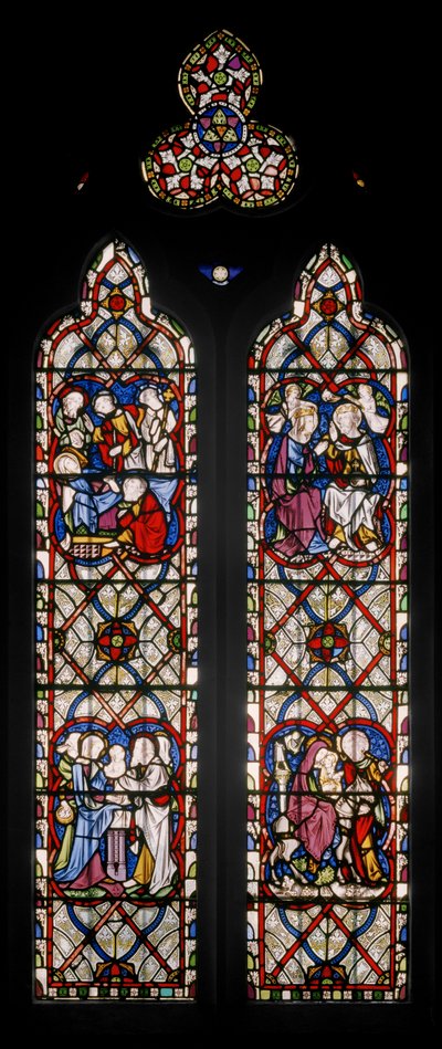 Lady Chapel Window com cenas da vida da Virgem, 1851 (vitral) de Augustus Welby Northmore Pugin