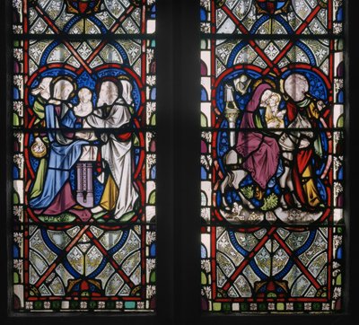 Lady Chapel Window com cenas da vida da Virgem, detalhe, 1851 (vitral) de Augustus Welby Northmore Pugin