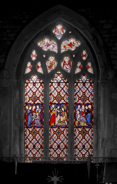 Levantando De Lázaro, As Marias Na Tumba, E O Levantamento De Jairuss Daughter, 1850 (vitral) de Augustus Welby Northmore Pugin