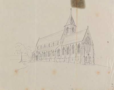 Esboço de uma Igreja Gótica de Augustus Welby Northmore Pugin
