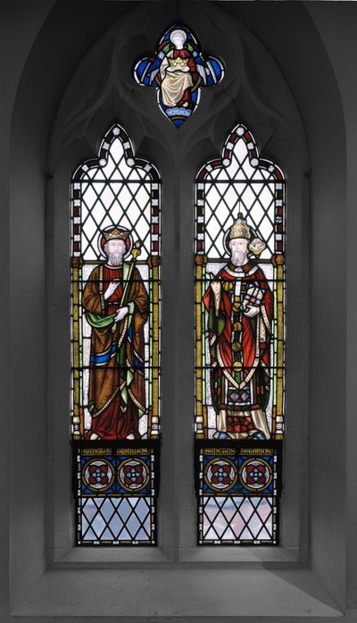 São Eduardo e São Gregório, 1848 (vitral) de Augustus Welby Northmore Pugin