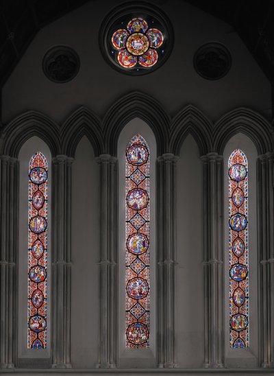 A paixão de Cristo, janela do leste, 1848-50 (vitral) de Augustus Welby Northmore Pugin