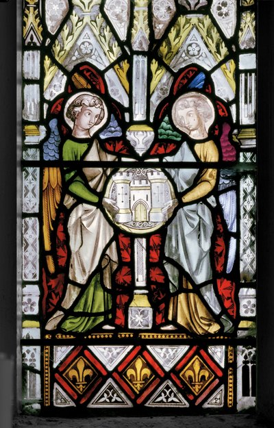 Virgin & Christ com cenas de sua vida, detalhe, 1851 (vitral) de Augustus Welby Northmore Pugin