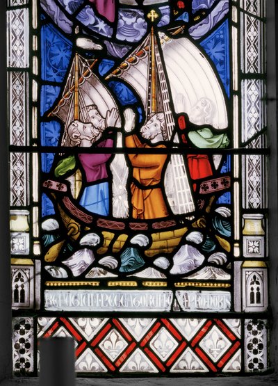 Virgin & Christ com cenas de sua vida, detalhe, 1851 (vitral) de Augustus Welby Northmore Pugin