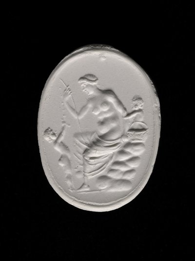Impressão de uma argola representando Afrodite, c.100-70 BC (gesso) de Aulos Aulos