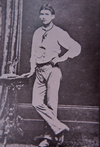 Steve Hart, membro do grupo Kelly Gang, morto em chamas no Hotel Glenrowan, 28 de Junho de 1880 (foto a p/b) de Australian Photographer