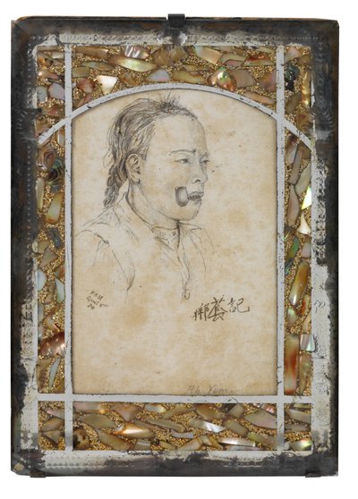 Ah Yum, 5 de abril de 1884 (lápis sobre papel com moldura de vidro opalizada) de Australian School