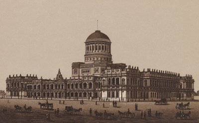 Melbourne, Austrália: Novos tribunais (litografia) de Australian School