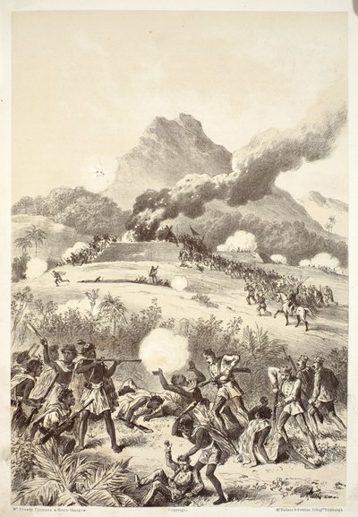 Tomando um reduto Maori, da História da Australásia por David Blair, McGrady, Thomson e Niven, 1879 de Australian School