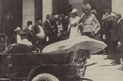 O arquiduque Franz Ferdinand e a arquiduquesa Sofia da Áustria em Sarajevo, pouco antes de seu assassinato, 1914 de Austrian Photographer