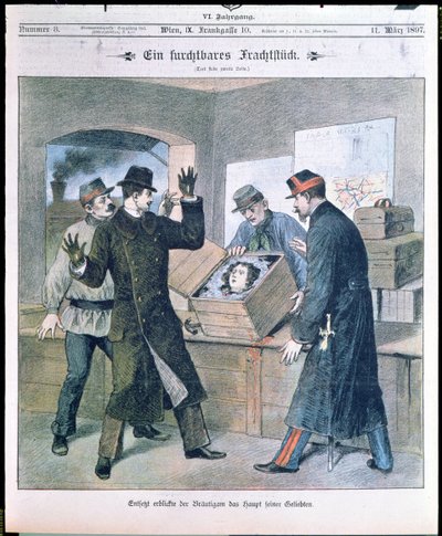 A Terrible Cargo, primeira página do Illustrierte Zeitung, março de 1897 de Austrian School