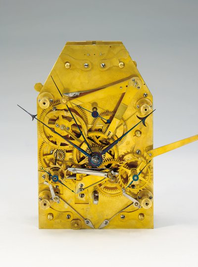 Um bodenstanduhr de um mês com equação de tempo e calendário completo de Austrian School