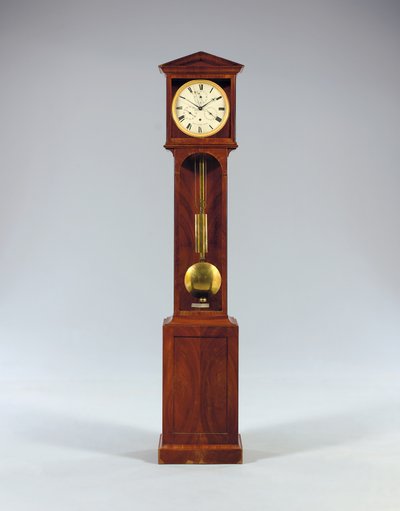 Um bodenstanduhr de um mês com equação de tempo e calendário completo, 1806 de Austrian School