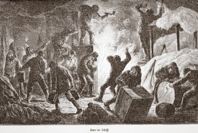 Fogo no boad o navio, 1876 de Austrian School