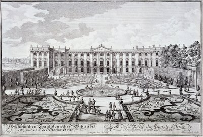 Frente do jardim do Palácio do Príncipe de Trauthson, Viena c.1719 de Austrian School