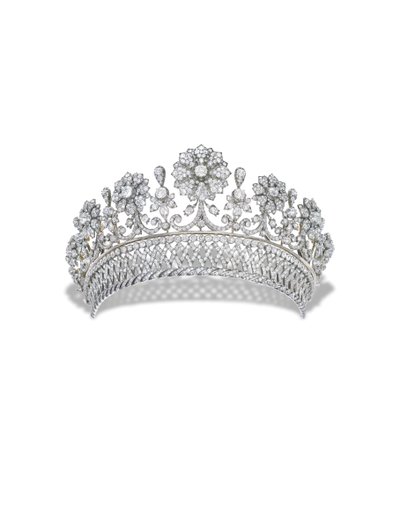 Kochert Antique Diamond Tiara (diamante, prata e ouro) de Austrian School