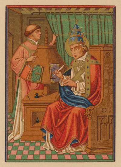S Gregorius Papa (chromolitho) de Austrian School