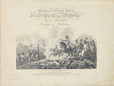 Página de título de Wellingtons Victory, op. 91, publicado pela SA Steiner & Comp., Viena de Austrian School
