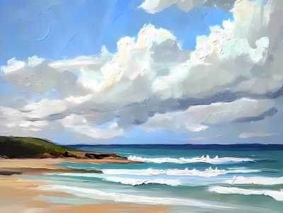 A serenidade da praia costeira de Avanesova Elena