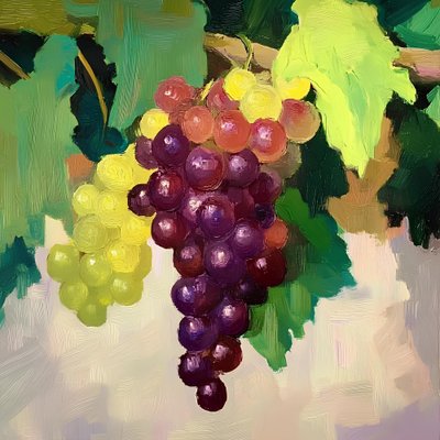 Natureza morta com uvas coloridas de Avanesova Elena