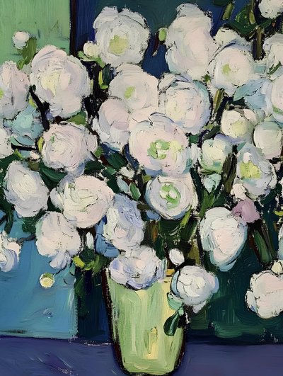Flores brancas em estilo pictórico de Avanesova Elena