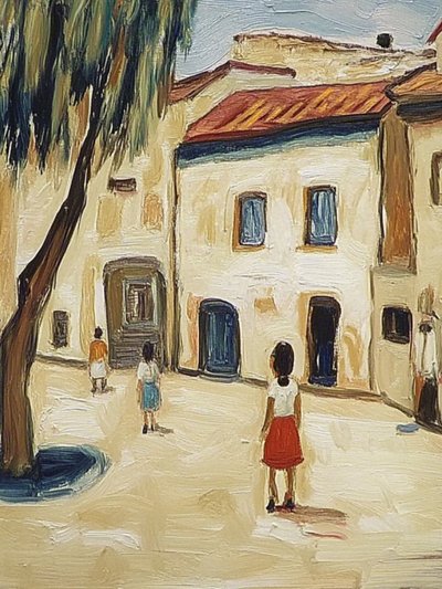 Rua pitoresca de uma aldeia de Avanesova Elena