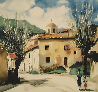 Caminho tranquilo da aldeia de Avanesova Elena