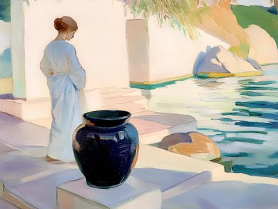 Vaso azul «Serene Woman» de Avanesova Elena