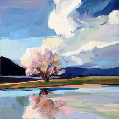 Paisagem primaveril vibrante de Avanesova Elena