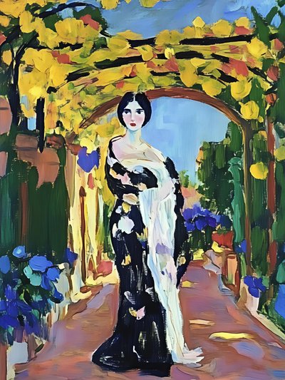 Mulher sob o arco amarelo de Avanesova Elena