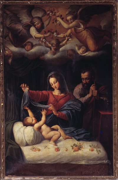 Virgem com rosas (óleo sobre tela de Avanzino Nucci