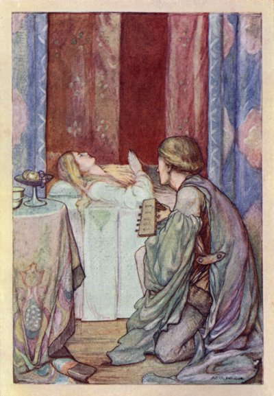 John Keats: A Véspera de Santa Agnes (cor litho) de Averil Mary Burleigh
