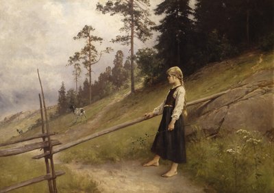 Dairymaid (óleo sobre tela) de Axel Hjalmar Ender
