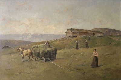 Driving Hay (óleo sobre tela) de Axel Hjalmar Ender